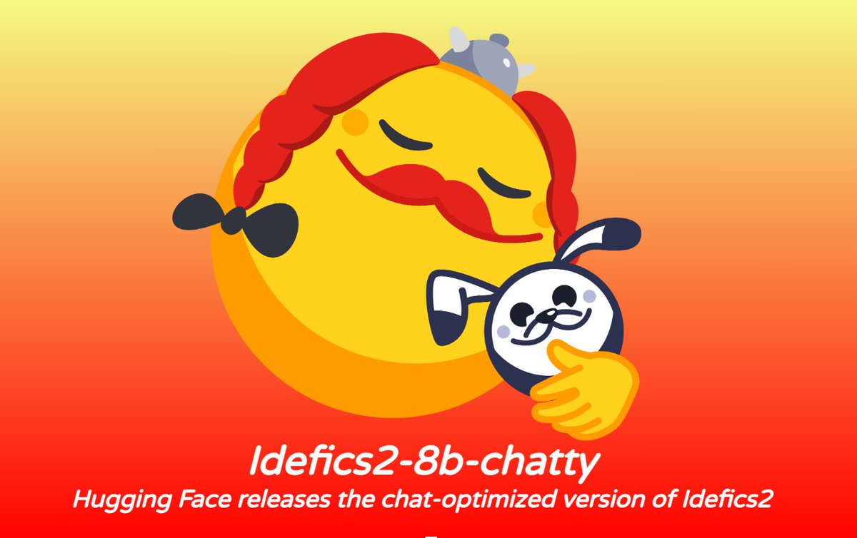 💬🔥Releasing idefics2-8b-chatty, the chat-optimized version of Idefics2! It is a very efficient (8B parameters) state-of-the-art VLM, has been red-teamed, and comes with a few surprises: - 📖Paper dissecting a lot of the experimental insights we learned building Idefics2: -