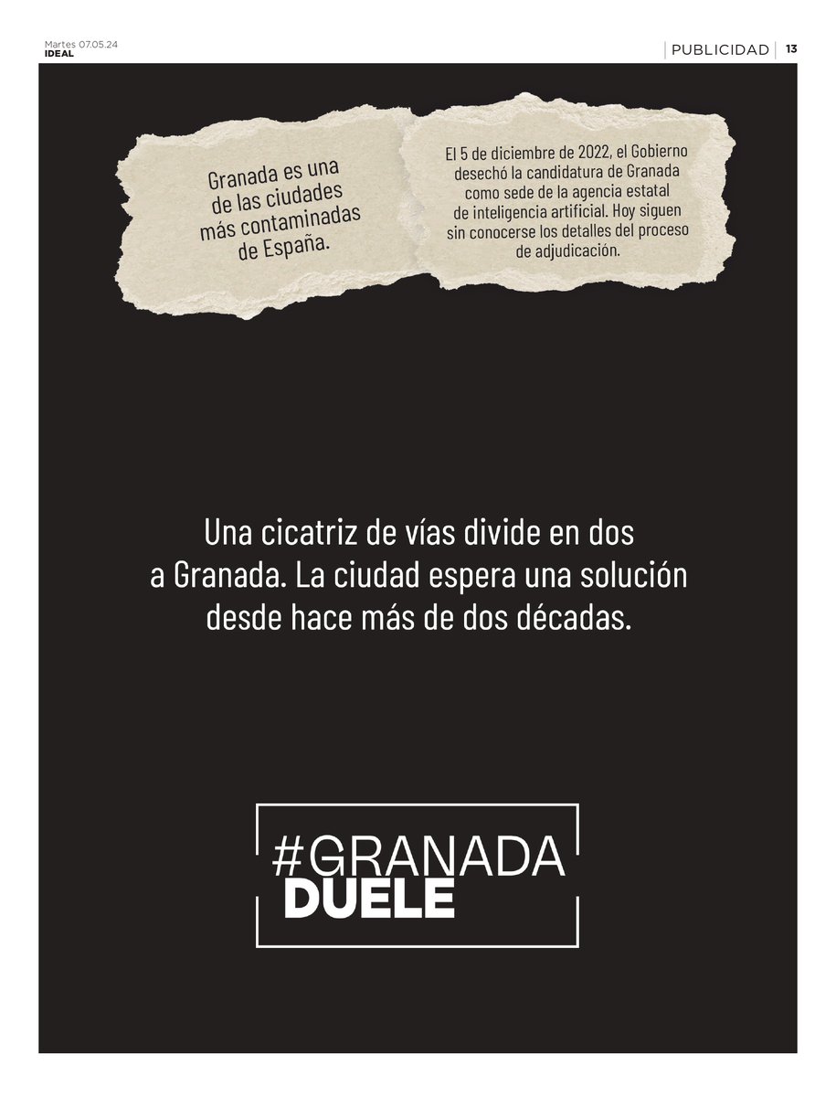 Proyectos y promesas que atraviesan los siglos. #GranadaDuele Pero tenemos algo que decir... Solución, el domingo