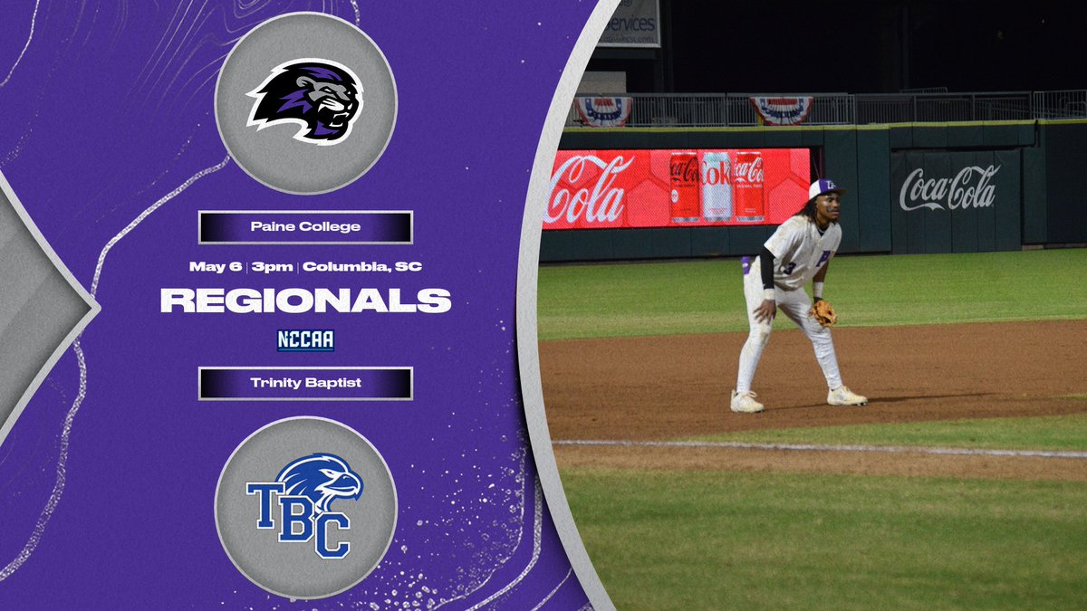 🚨Regionals Alert 🚨 
GAMEDAY 1
🗓️May 6
🕒3:00pm
⚾️Trinity BaptistCollege 

📍Columbia, SC