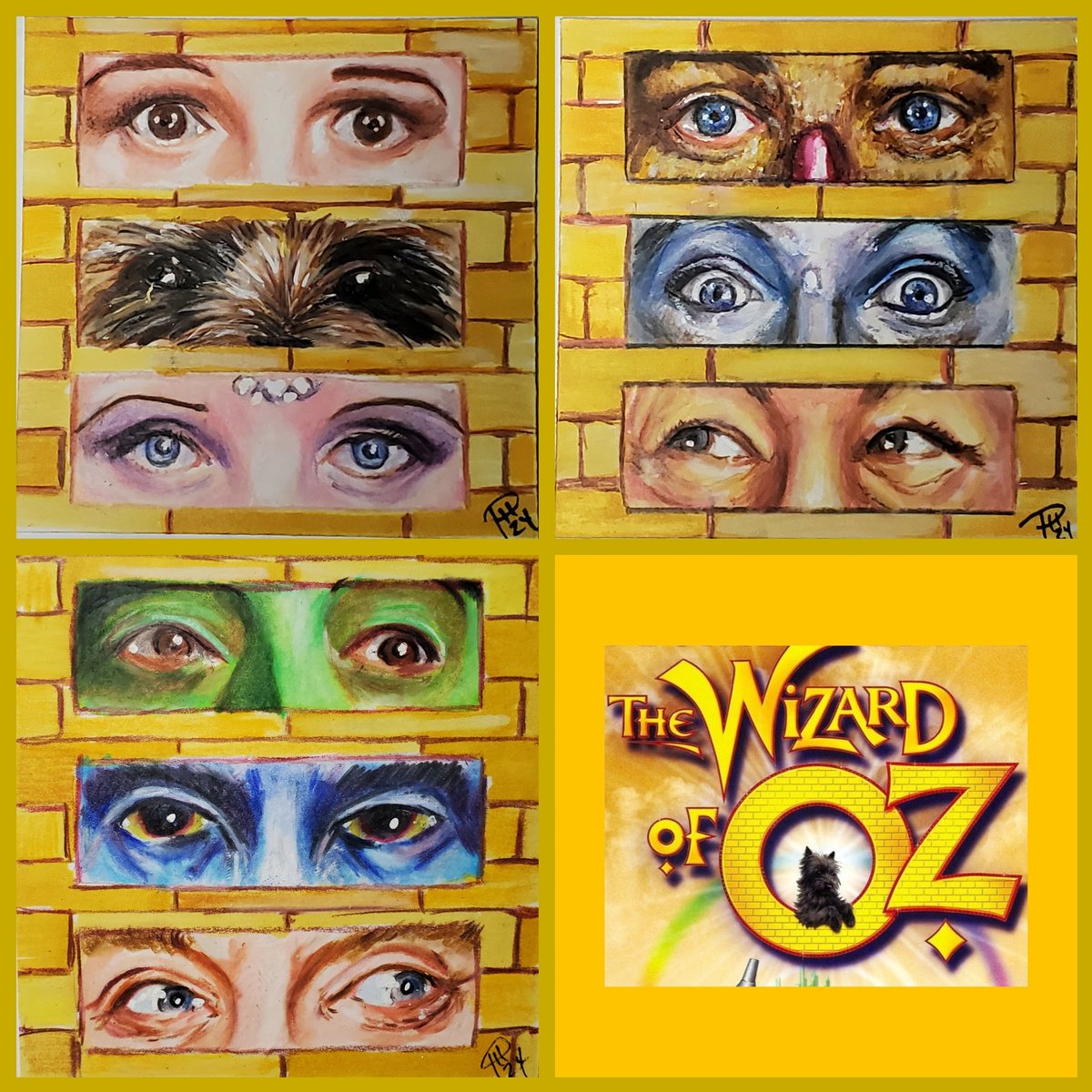 Always a fun time when I get commissioned to draw one of my 'Tri-Eye' pieces, let alone 3 sets from the Wizard of Oz. Enjoy! 
3.5x3.5' hand-drawn on card stock
 #thewizardofoz #wizardofoz #theresnoplacelikehome #yellowbrickroad #eyes