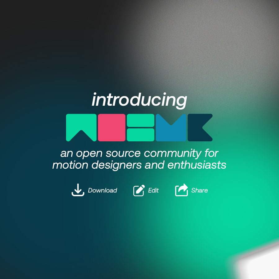 An open-source community for motion designers and enthusiasts. 

Download the raw file, edit, and share your project!
#design #motion #designer #motiondesigner #opensource #community #mohub