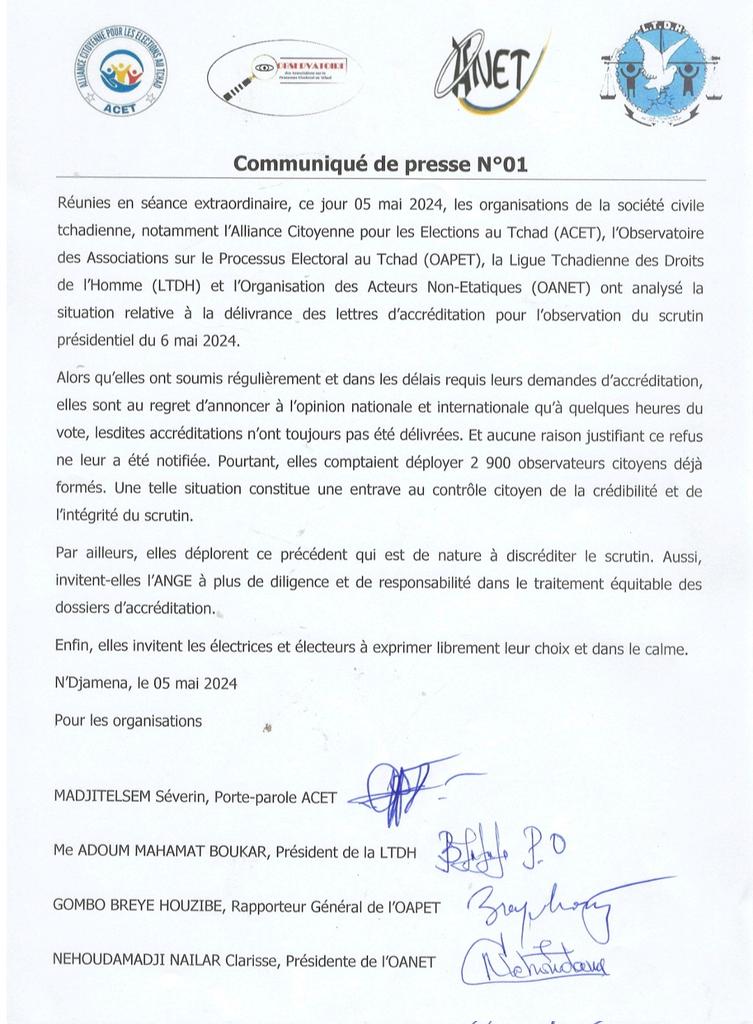 BSoukolgue's tweet photo. Election présidentielle au Tchad. Des OSC indignées par le refus de l'Agence Nationale de Gestion des Élections de leur délivrer les accréditations régulièrement sollicitées. 2900 observateurs formés avec l'appui financier de l'UE et technique de EISA laissés en rade.
@EISAfrica https://t.co/rJnMLUCe77