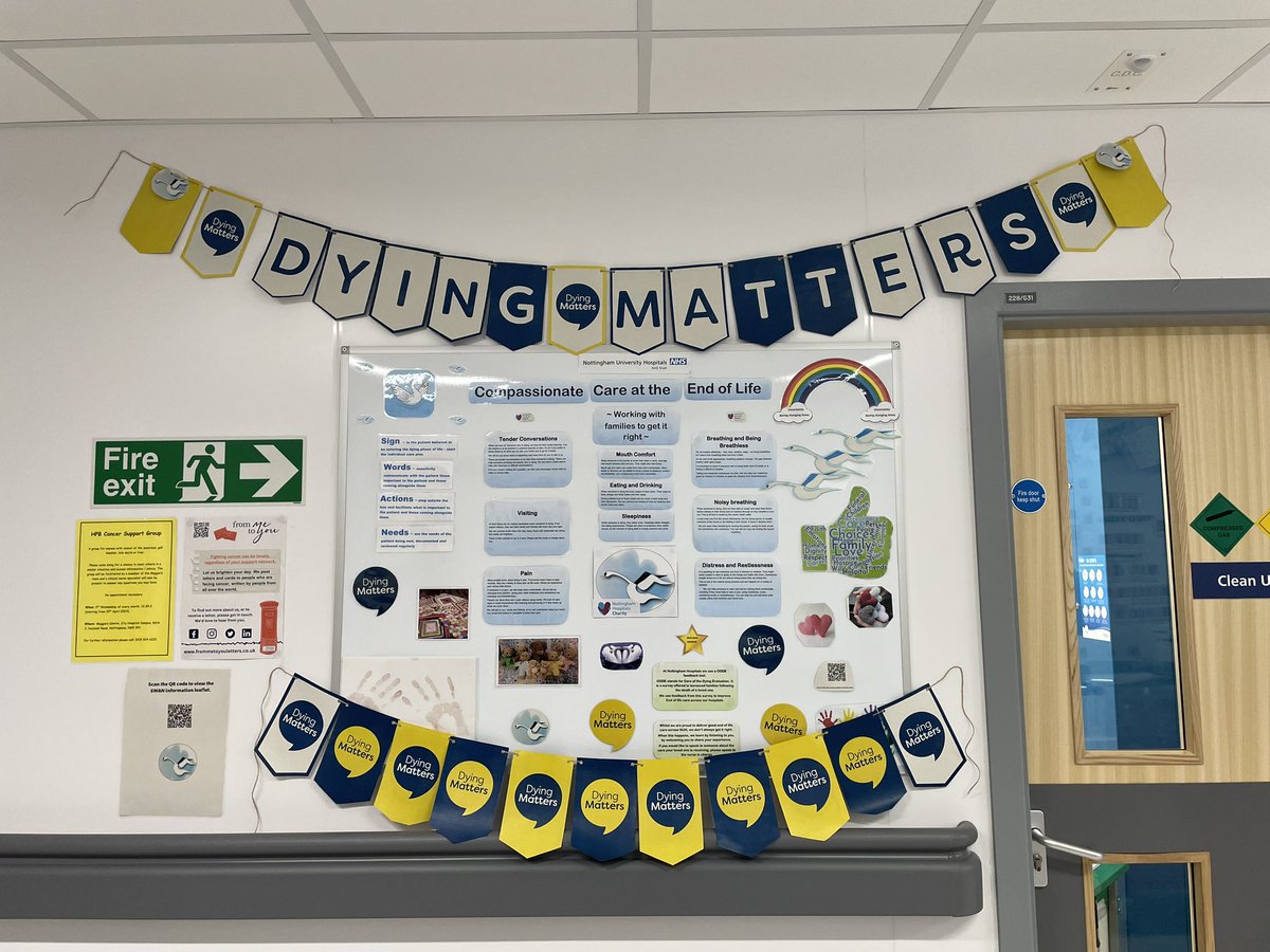 Jubilee Unit, NUH (@jubileenuh) on Twitter photo As part of <a href="/DyingMatters/">Dying Matters</a> awareness week. Our end of life champions have put together an educational board. As always we are focusing on compassionate care and supporting our colleagues.
Thank you for
everything you do 🦢🕊️
#TheWayWeTalkAboutDyingMatters
#SWAN
#DMAW24 As part of <a href="/DyingMatters/">Dying Matters</a> awareness week. Our end of life champions have put together an educational board. As always we are focusing on compassionate care and supporting our colleagues.
Thank you for
everything you do 🦢🕊️
#TheWayWeTalkAboutDyingMatters
#SWAN
#DMAW24