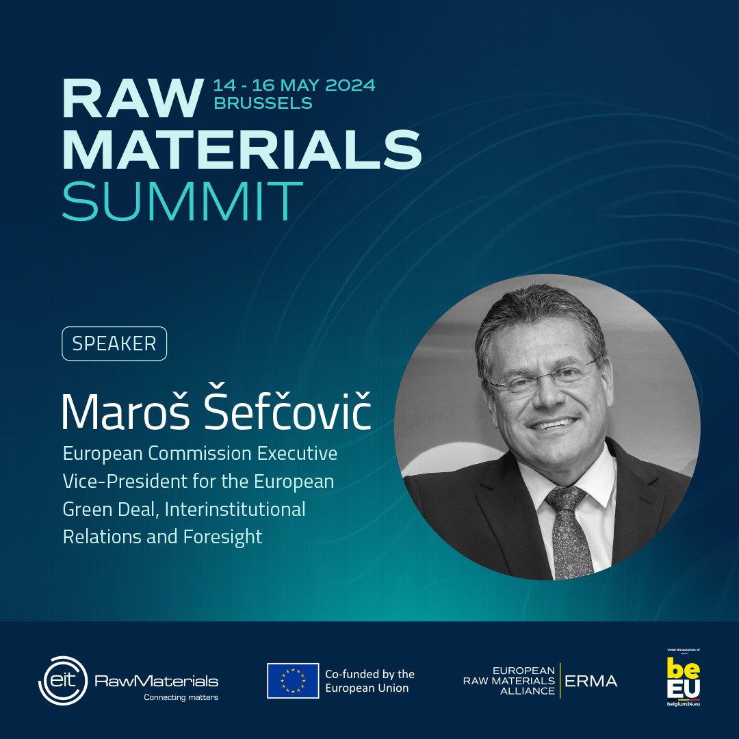 We are honoured to announce that @MarosSefcovic, Executive VP for the #EUGreenDeal, Interinstitutional Relations and Foresight, @EU_Commission will be delivering the keynote address at the #RawMaterialsSummit next week! 

Register now: eitrmsummit.com

#RMSummit2024