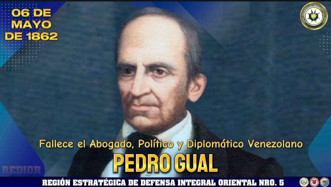 #TalDíaComoHoy #6Mayo de 1862, fallece Pedro Gual en Ecuador, abogado, periodista y político, elegido Pdte. de la República en tres oportunidades. Uno de los creadores de la política exterior de #Venezuela y la Gran Colombia.

#PatriaSeguraConNico