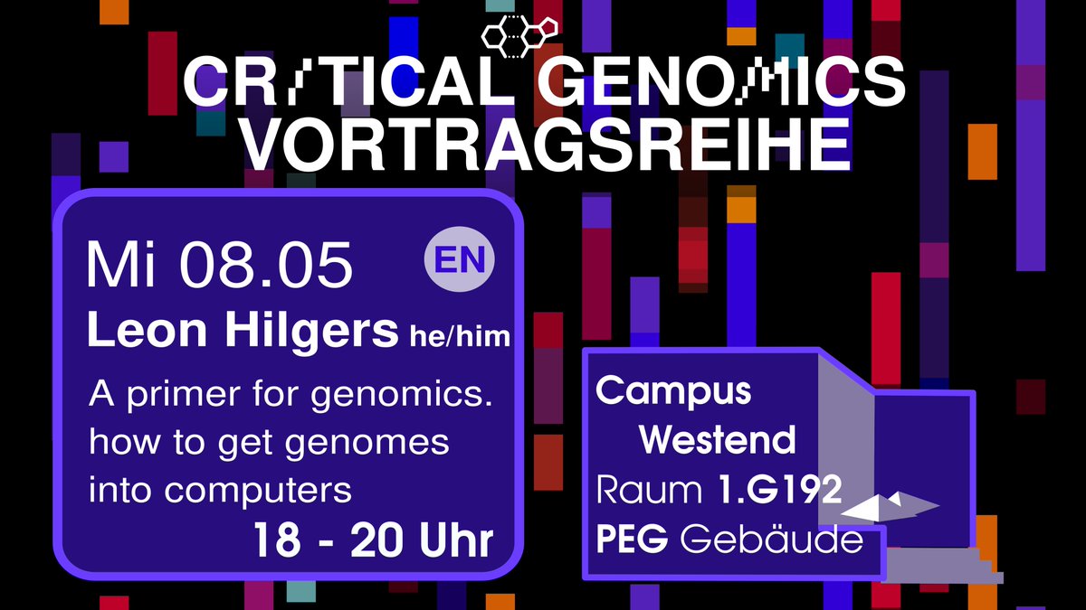 KAEE Uni Frankfurt (@kaee_goetheuni) on Twitter photo 🧬#CriticalGenomics is a student initiative at Goethe #University, which is organizing an interdisciplinary lecture series on #genomics. Suitable for #anthropologists and #STS scholars! This week with <a href="/LeonHilgers/">Leon Hilgers</a>!
More information can be found here:
critical-genomics.de 🧬#CriticalGenomics is a student initiative at Goethe #University, which is organizing an interdisciplinary lecture series on #genomics. Suitable for #anthropologists and #STS scholars! This week with <a href="/LeonHilgers/">Leon Hilgers</a>!
More information can be found here:
critical-genomics.de