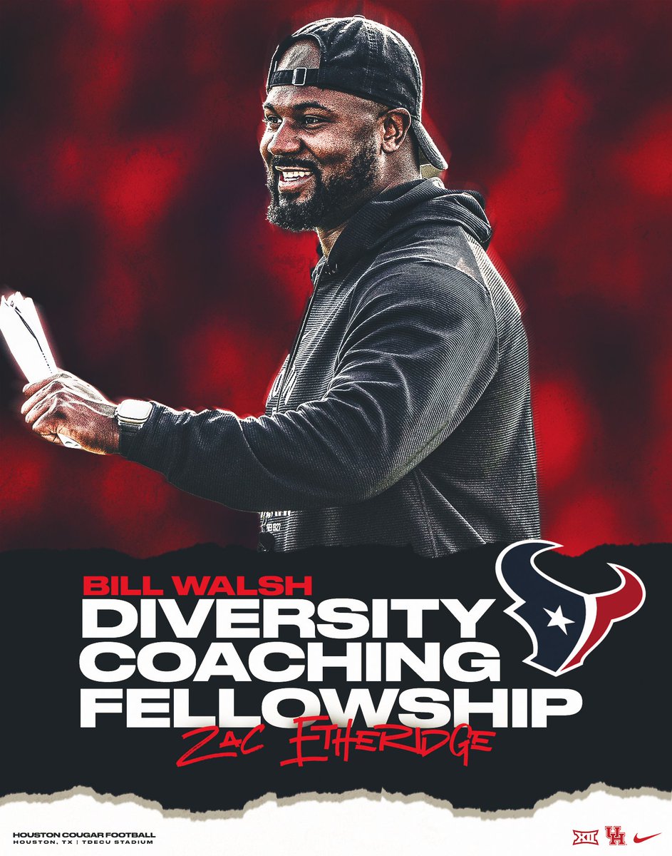 Congrats to our own @ZacEtheridge4 who has been selected to join the NFL's Bill Walsh Diversity Coaching Fellowship this summer. 📰 bit.ly/24Walsh #GoCoogs