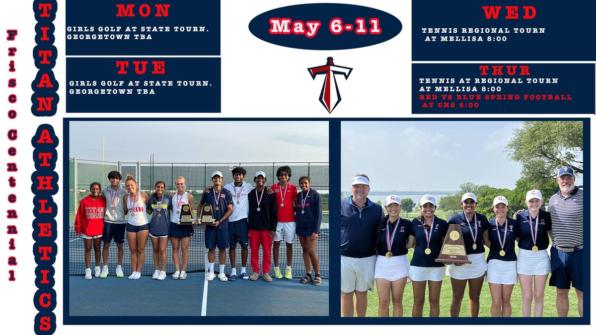 This week in #TitanSports... @titangolf @CHSTitanTennis ❤️💙⛳️🎾💙❤️ #TitanNation #Cen10Titans #statebound #UILState