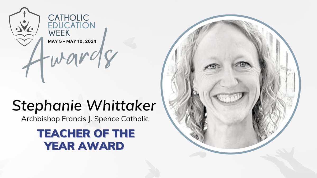 Congratulations to Stephanie Whittaker, #ALCDSB classroom teacher at @alcdsb_olmc for being the recipient of the #CEW2024 Archbishop Francis J. Spence Catholic Teacher of the Year Award! For a full list of Award recipients please visit: bit.ly/3wuTYR8 #ALCDSBCEW