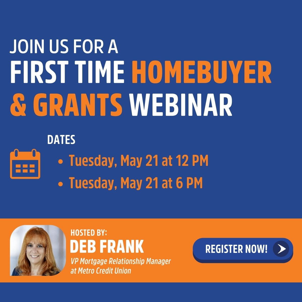 Warmer weather got you thinking about buying a home? Metro can help. Join us for a free #webinar for #firsttimehomebuyers and learn everything you need to know to become a #homeowner. ow.ly/Z9tU50RtBhM #mortgages #loans