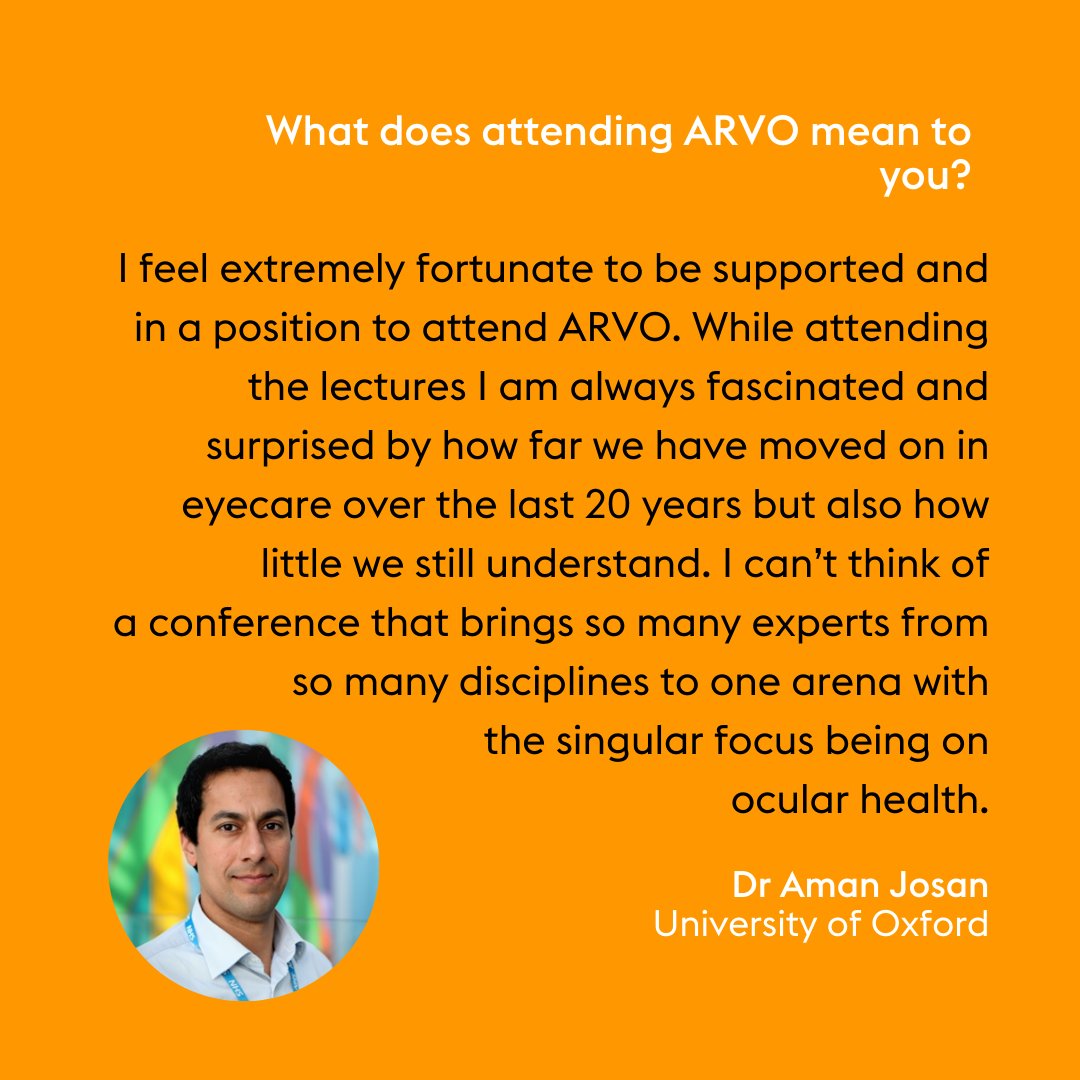 Meet Dr Aman Josan, who's passion for eyecare has brought him to #ARVO2024. Dr Josan's research involves outcome measures for clinical trials in choroideremia and how best to measure treatment successes and failures. Here from him today at 10:45am- 11:00am Pacific Time.