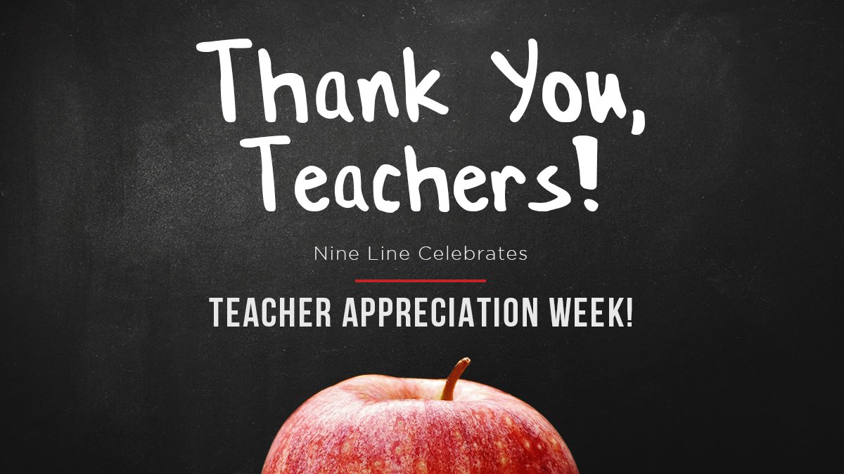 Thank you to those educating the next generation and the young minds of America. Join us in celebrating our Teachers during Teacher Appreciation Week!

#ninelineapparel #answerthecall #teachers #thankyouteachers #school #educators #teacherappreciationweek #teacherappreciation