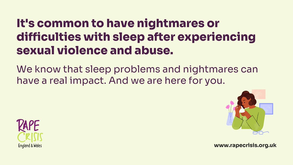 If you're struggling with sleep or nightmares, please know that you are not alone. On our website, we take a look at some ways you can try to help manage nightmares and difficulties with sleep. For more information, visit our website: ow.ly/T8mM50RvGUo