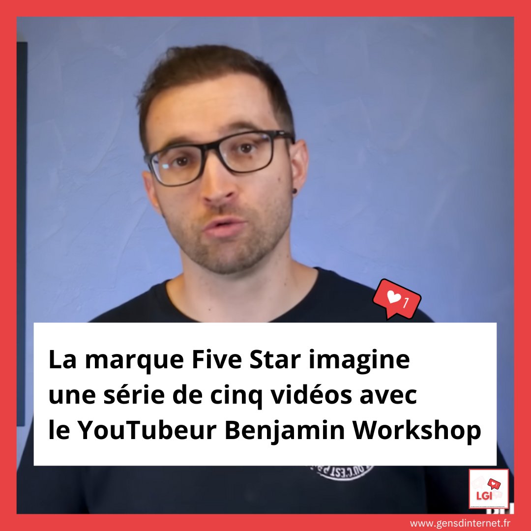 La marque Five Star imagine une série de cinq vidéos avec le YouTubeur Benjamin Workshop ⬇️ gensdinternet.fr/2024/05/07/la-…