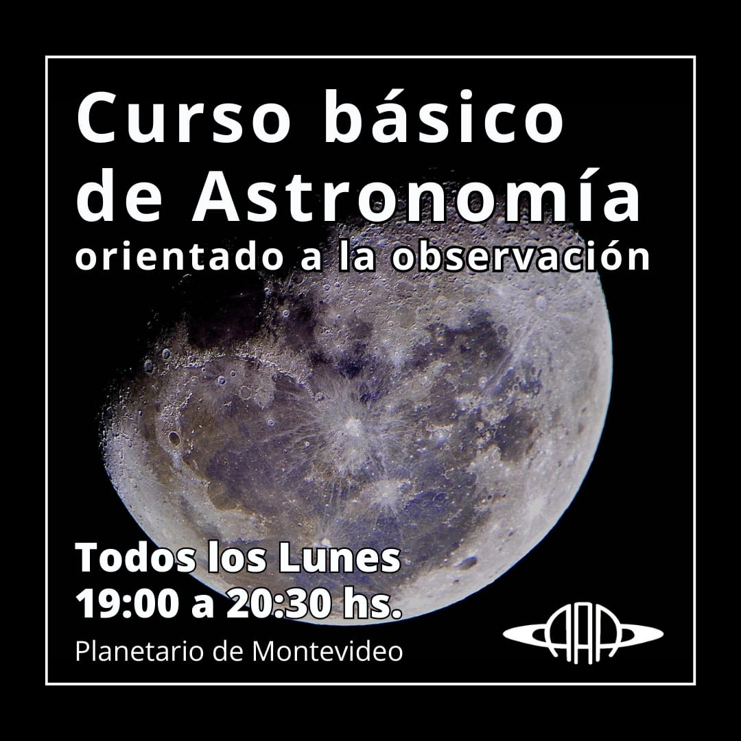 Se abren la inscripciones para el Curso básico de astronomía. Es gratis y no hace falta conocimientos previos. No se lo pierdan.

aaa.org.uy/2024/05/aaa-cu…

#curso, #astronomia,