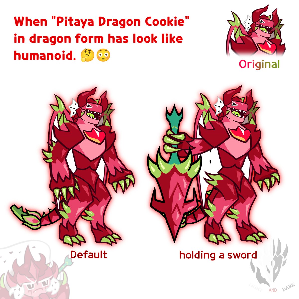 When Pitaya Dragon Cookie dragon form has look like humanoid 🤔

//I'm sorry, I did it because I just wanted to know what it would look like.

#cookierun #cookieurnkingdom #cookierunovenbreak
#cookierunfanart #pitayadragoncookie #pitaya
