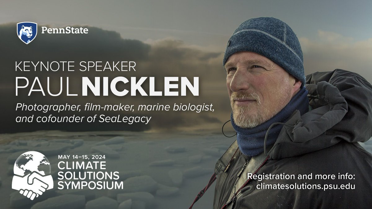 IEE at Penn State (@ieepennstate) on Twitter photo The #PennStateClimate Solutions Symposium is excited to welcome <a href="/PaulNicklen/">Paul Nicklen</a> as the keynote speaker on May 14 to kick off the event! buff.ly/3UwfDQT The #PennStateClimate Solutions Symposium is excited to welcome <a href="/PaulNicklen/">Paul Nicklen</a> as the keynote speaker on May 14 to kick off the event! buff.ly/3UwfDQT