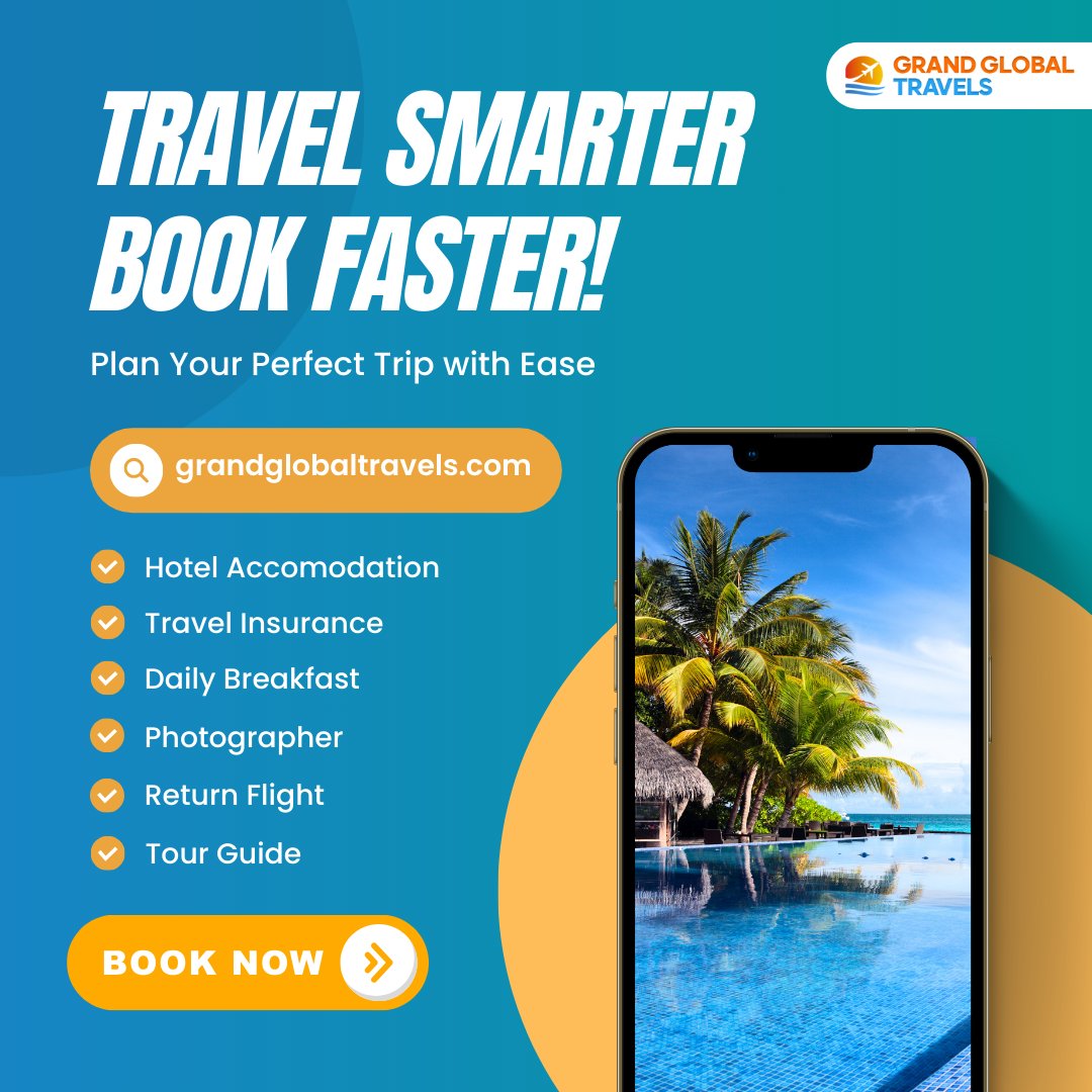 Embark on your dream getaway hassle-free! Visit grandglobaltravels.com to start your adventure today. 🧳🌟#TravelWithEase #DreamGetaway
