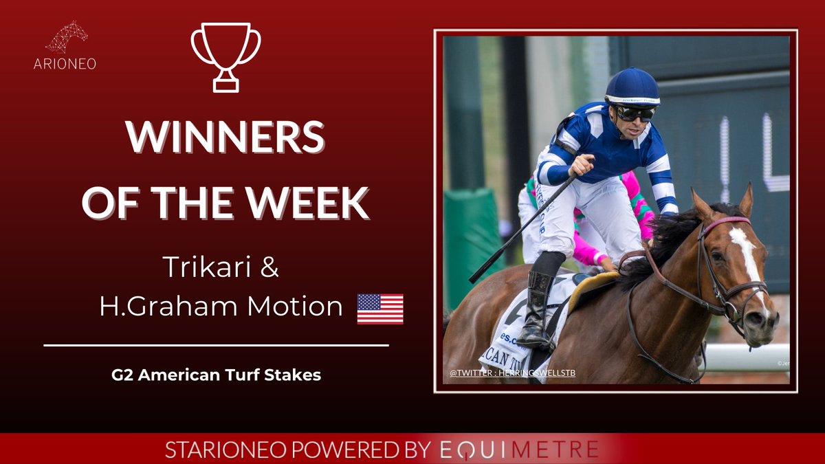 Congratulations to @GrahamMotion for his excellent training performance display with Trikari's victory in the G2 American Turf Stakes! Congratulations! 🤩🎉💥 #Arioneo #Equimetre #horsedatascience #empoweryourexpertise