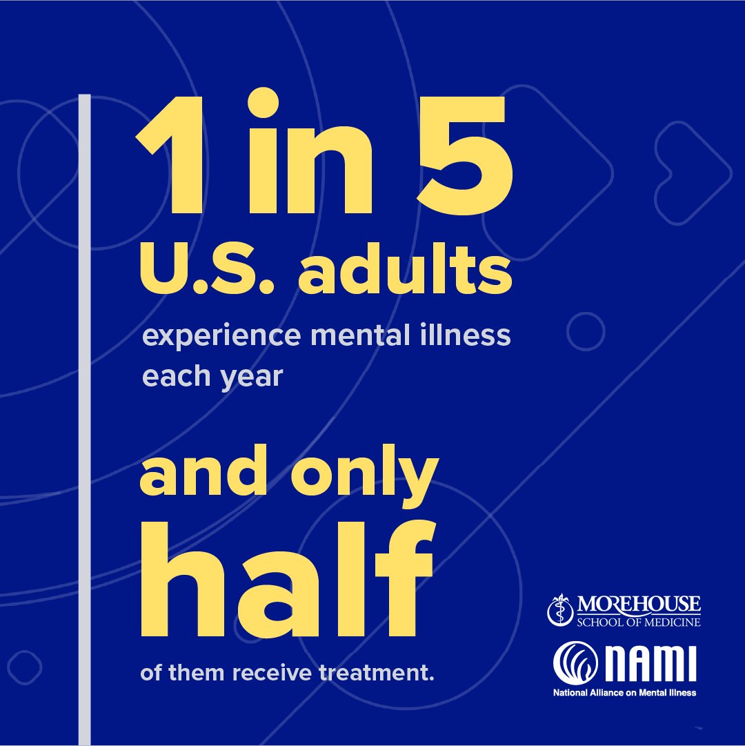 #DYK 1 in 5 adults experience mental illness each year, yet only half of them receive treatment. This #MentalHealthMonth, let's work together to break down barriers to access and support for mental health care. nami.org/mham Every voice matters. @namicommunicate