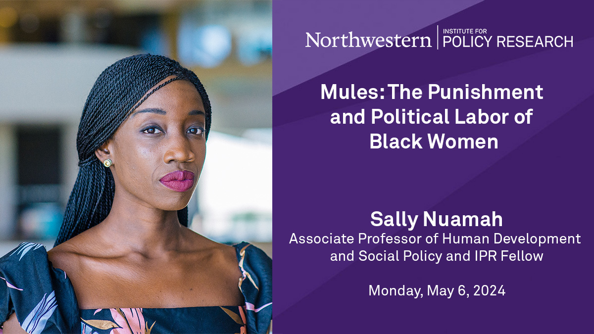 Join us in Chambers Hall today at noon for a talk by @sesp_nu's @sally_nuamah on 'Mules: The Punishment and Political Labor of Black Women.' spr.ly/6018jdRPI