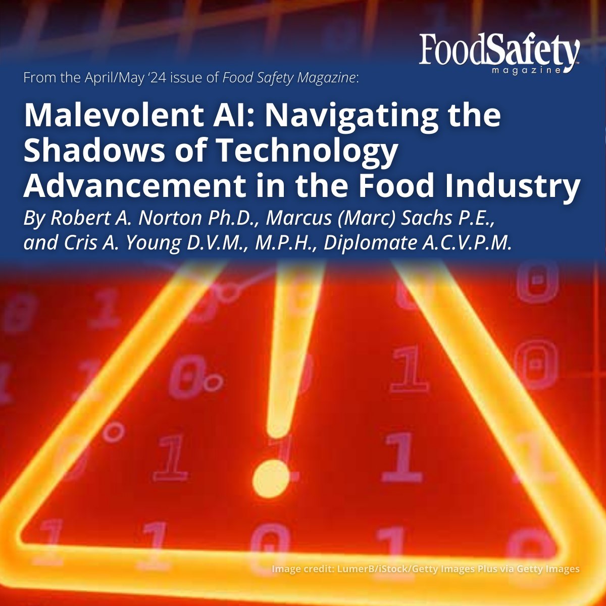⚠️ AI's integration into the food industry has been largely beneficial; however, this integration also opens doors for malevolent use, as discussed in this article from the April/May '24 issue of Food Safety Magazine: brnw.ch/21wJvBk 

#foodsafety #AI #cybersecurity