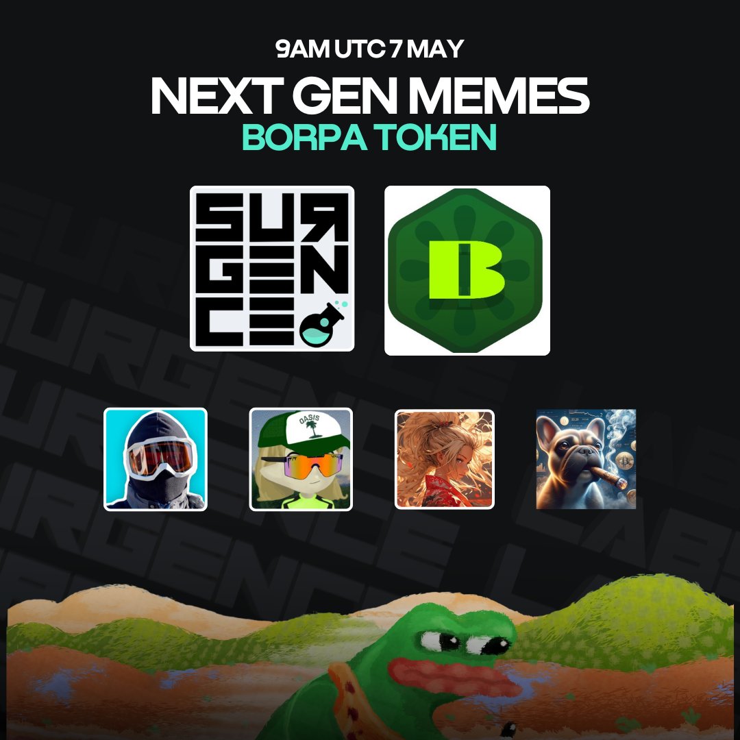 Next Generation Memes with Borpa Token We're excited to partner up with BorpaToken incubated by EntangleFi. Come along to the space and get Borpapilled. Set Reminders: x.com/i/spaces/1mrgm… 5 BorpaToken WL giveaway Enter raffle: confirm attendance by commenting below.