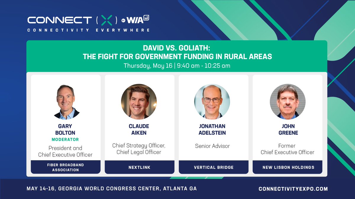 Join industry leaders Gary Bolton, Claude Aiken, and John Greene as they discuss strategies for local and emerging providers to navigate the complexities of competing against major players for critical funding. 
Don't miss out: hubs.ly/Q02w8QnR0
#ConnectX24