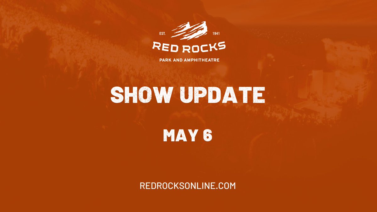 SHOW UPDATE: Tonight’s event with @thehalocline at #RedRocksCO is canceled due to expected high winds in the area. Refunds will be automatically processed for ticket holders who purchased via AXS.com.