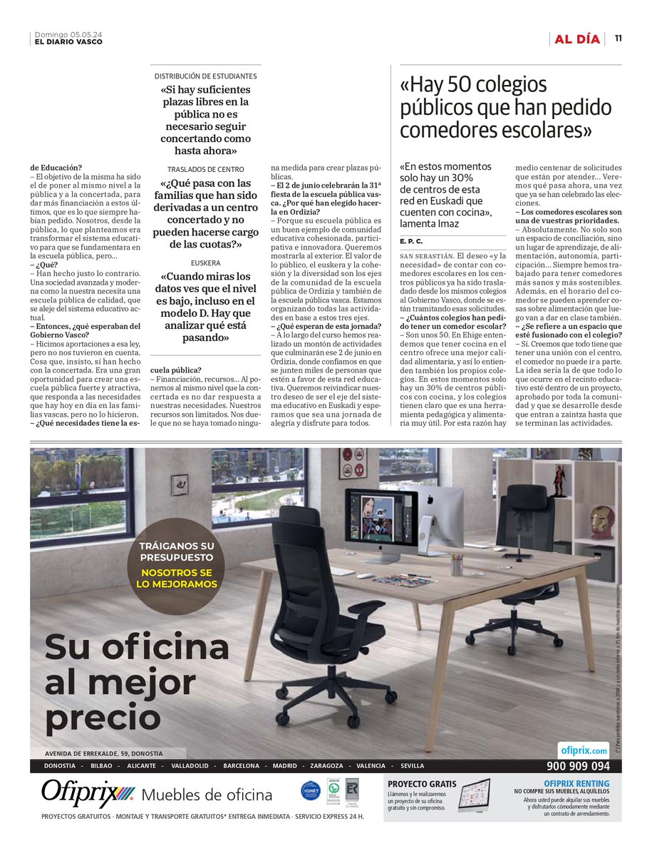 📲Gure koordinatzaileari egindako elkarrizketa argitaratu zuen atzo <a href="/diariovasco/">El Diario Vasco</a>-k. Hemen irakurri dezakezu. 

📲Diario Vasco publicó ayer la entrevista a nuestra coordinadora. Puedes leerla en: 
ehige.eus/wp-content/upl…

<a href="/BIGEfederazioa/">BIGE</a> <a href="/BaikaraF/">Baikara Federazioa</a> <a href="/DenonEskola/">Denon Eskola</a>