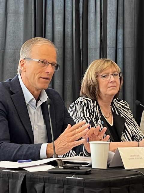 DSU is pleased to host Sen. John Thune who along with DSU Pres. Griffiths lead a Data Privacy Round Table of SD information leaders to discuss data security, policy and best practices.  They are joined by Karl Adam SDBA, Bruk Kammerman Avera, and Jay Febus 1st PREMIER Bank.