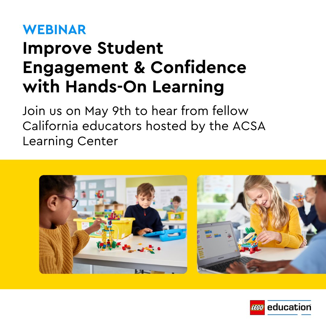 Learn how districts in California can integrate more hands-on learning opportunities in the classroom to empower students and teachers. Educators will share their experiences on May 9 at 1:00PM PT in this @ACSA_info session. bit.ly/3JIkutl