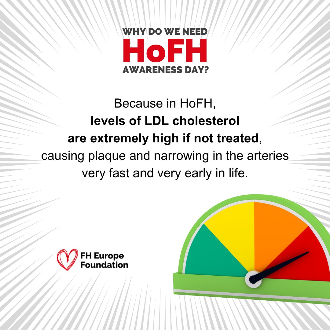 High LDL cholesterol in HoFH progresses rapidly, causing early artery blockage, heart attacks, and strokes. Early detection is crucial for treatment. #Unite4HoFH #RareDisease #UseHeart #KnowHoFH #FindHoFH #Maythe4thbewithyou Join our logo competition: fhef.org/news/hofh-logo…