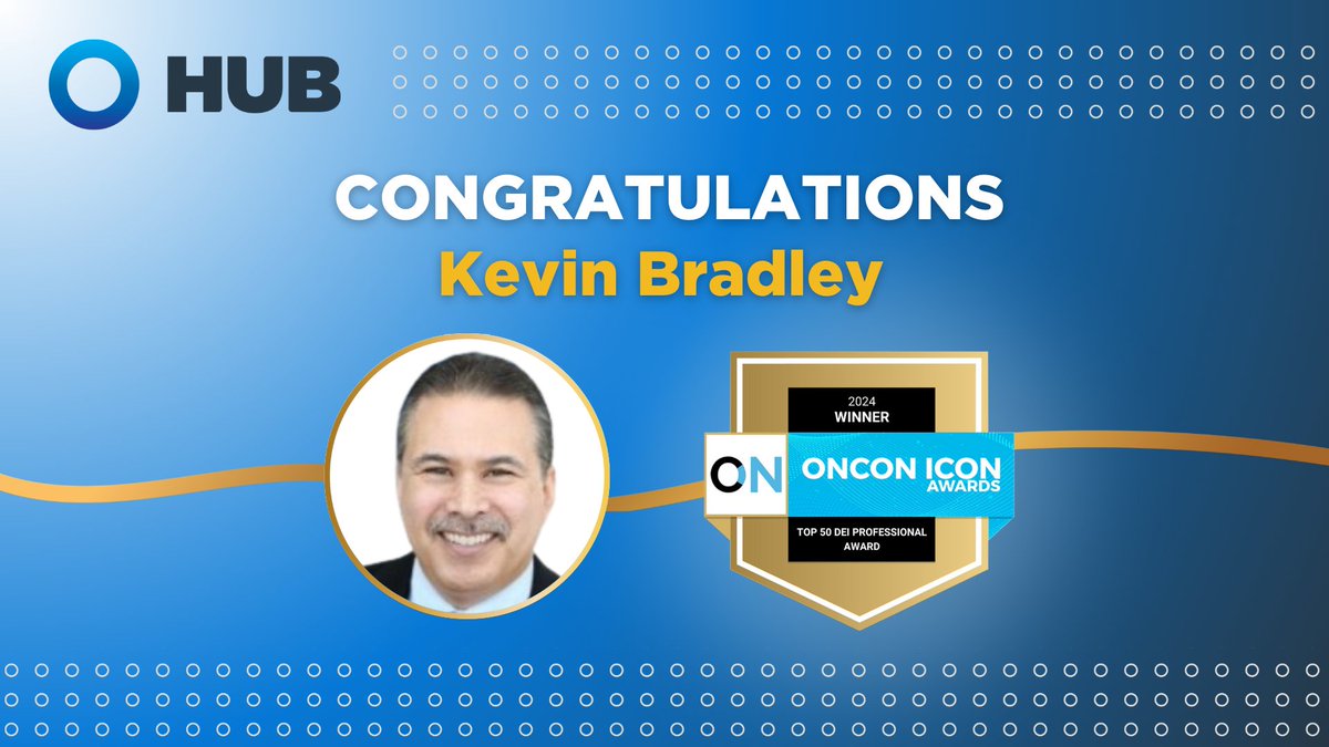 Congrats to Kevin Bradley on being named a Top 50 DEI Professional Award at the 2024 #onconiconawards! This award recognizes top-notch leadership & innovation within the DEI space, and Kevin’s commitment to HUB’s DEIC is one of the many reasons #LifeAtHUB is so special!