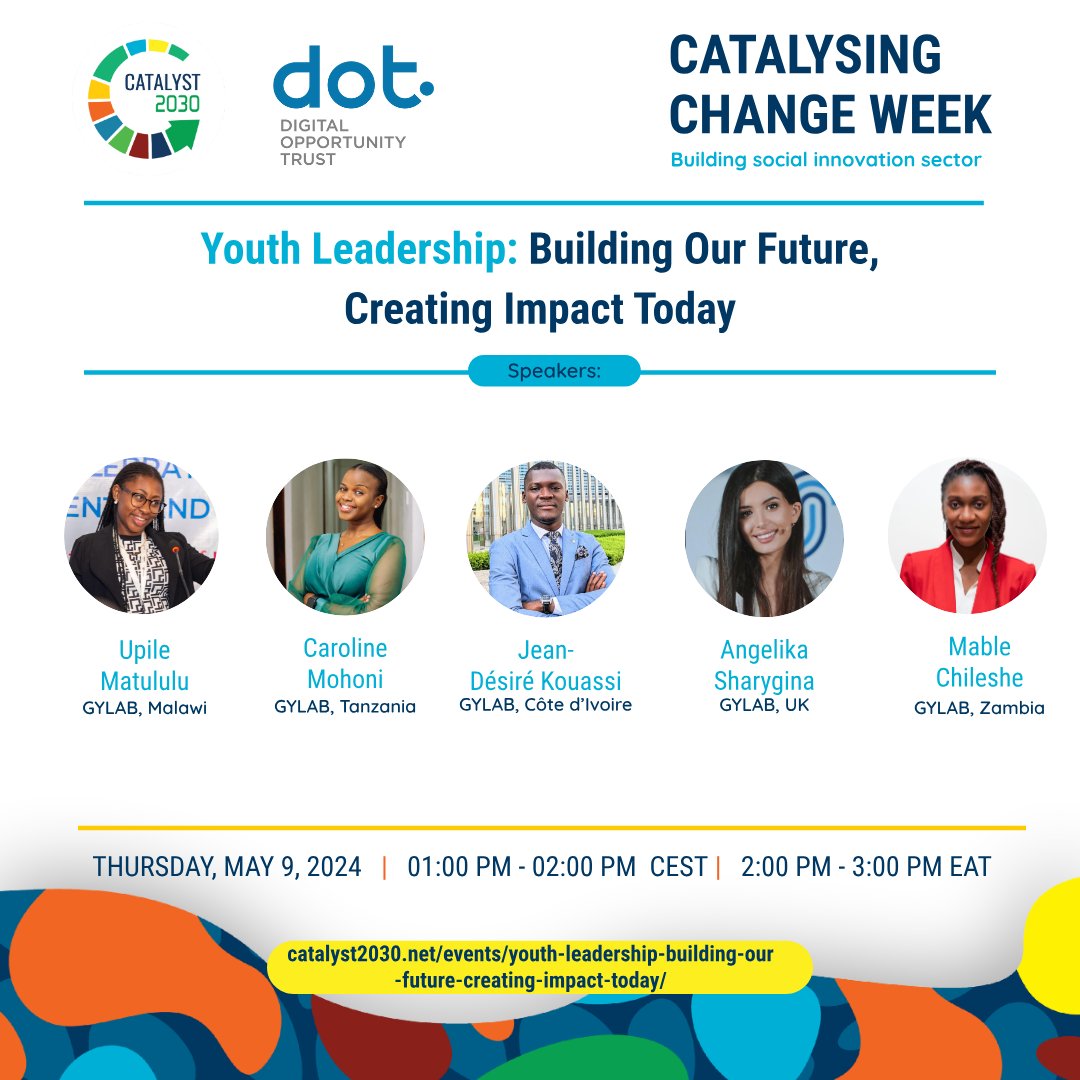 Join DOT's Global Youth Leadership Advisory Board launch and panel discussion at the #CatalysingChangeWeek2024

Hear from inspiring young leaders from across Africa and the Middle East

Register: bit.ly/3QtJ05u

#DOTYouth #CCW2024 #Catalyst2030