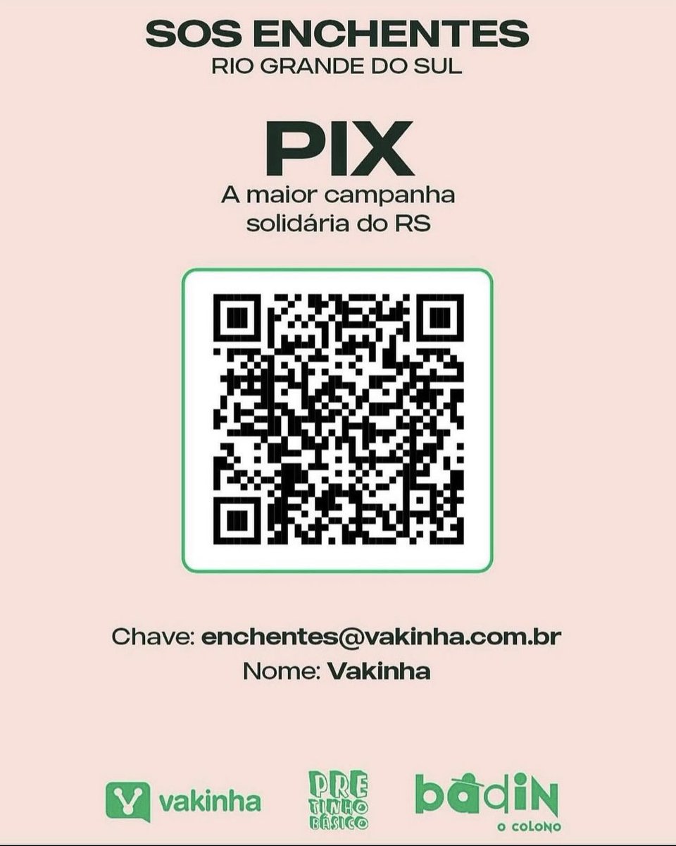 🚨GENTE, as agências do Correios estão recebendo doações para as vítimas das enchentes no Rio Grande do Sul! É sem custo ALGUM para quem for enviar! Caso não tenham uma agencia perto, vocês podem doar on-line através do pix para a Vakinha SOS ENCHENTES: