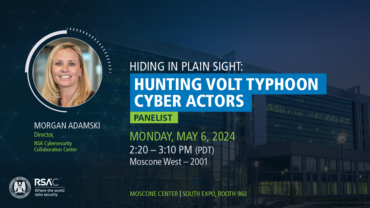 Welcome to day 1 of #RSAC 2024! We’ve got two sessions today that you don’t want to miss – at 9:40am, Morgan Adamski and Josh Zaritsky share real-life cases of partnering w/ industry, and later at 2:20pm, Morgan will join a panel discussion on hunting Volt Typhoon cyber actors.