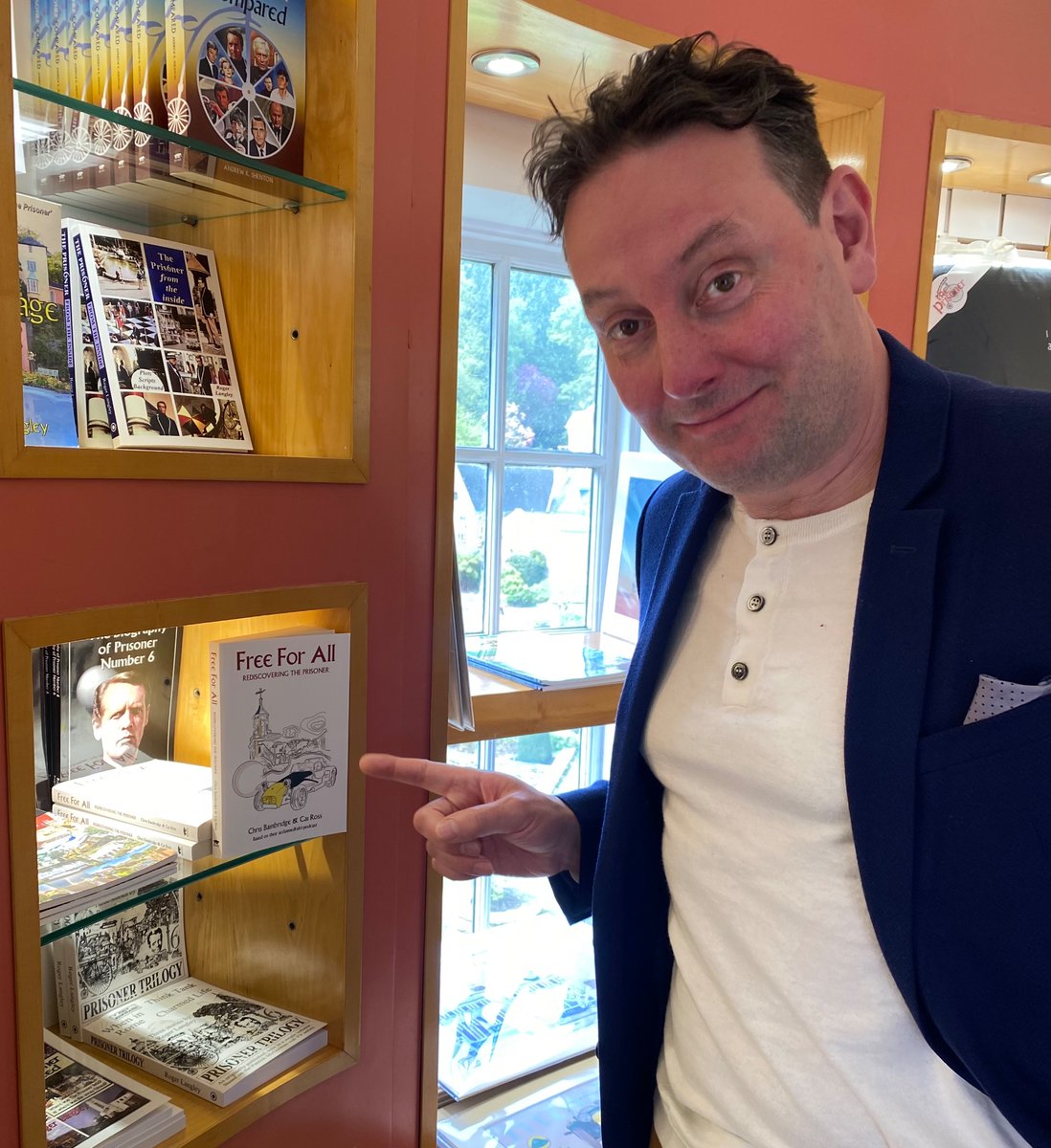 Another trip to Portmeirion. Perfect day for it. Such a monumental treat to have our @freeforallpod book on the shelves of The Prisoner Shop in the heart of The Village. Dream come true stuff.