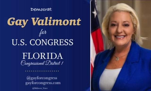 FL01 deserves better than Matt Gaetz! Lets Vote Gay Valimont for Congress! Public education Stop gun violence Reproductive rights Affordable Healthcare 🔹@GayValimont 🔹gayforcongress.com #ProudBlue #DemVoice1