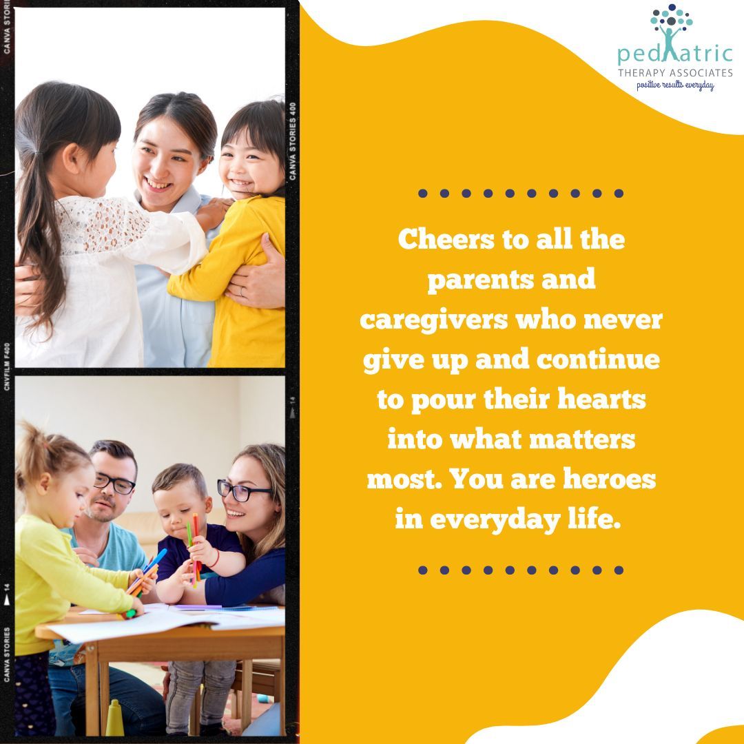 To all the unstoppable parents and caregivers out there: CHEERS! Your dedication is nothing short of heroic. Keep pouring your hearts into what matters most. We see you and appreciate you! #PeadiatricTherapyAssociates #Parenting #Caregivers #caregiversupport #parentslove #love