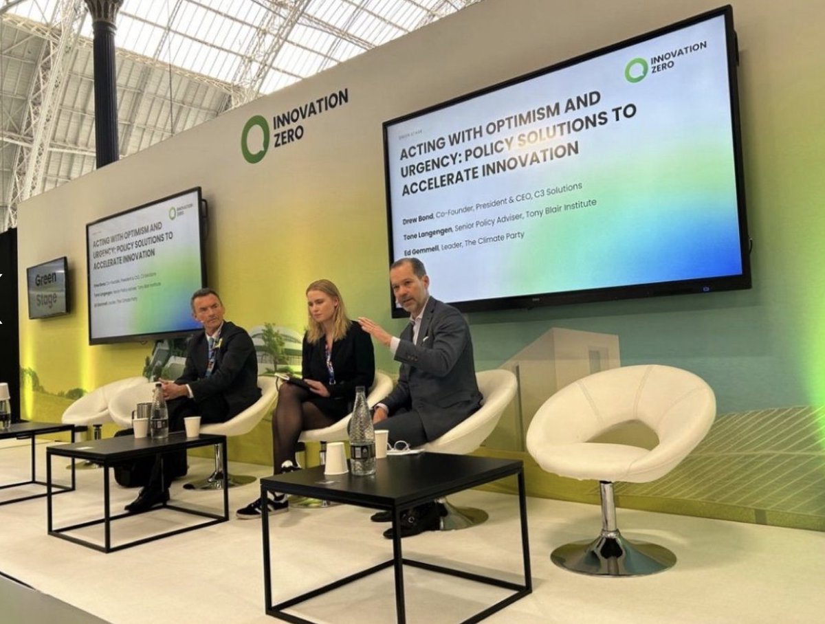 C3 Solutions Co-Founder @BondDrewBond attended @_InnovationZero last week! They had a fun and lively discussion with @ToneLangengen from the @InstituteGC & @EdmundGemmell of @theclimateparty. Lots of disagreements without being disagreeable & finding common ground!