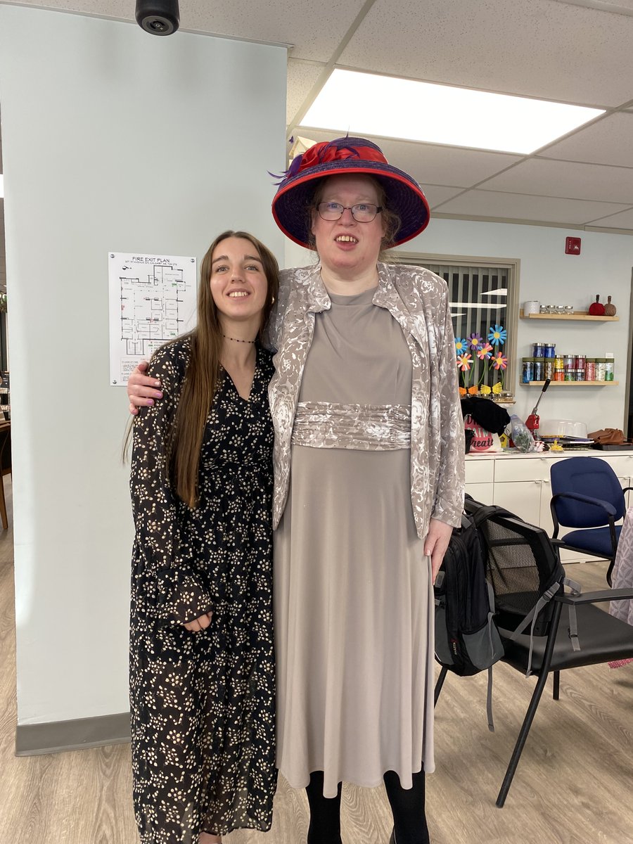 Alison and Sofiia, with their impeccable fashion sense, are all set to embody the elegance of a British tea party! #larche #LArcheCalgaryCommunity #welcoming #connected L'Arche Calgary Community