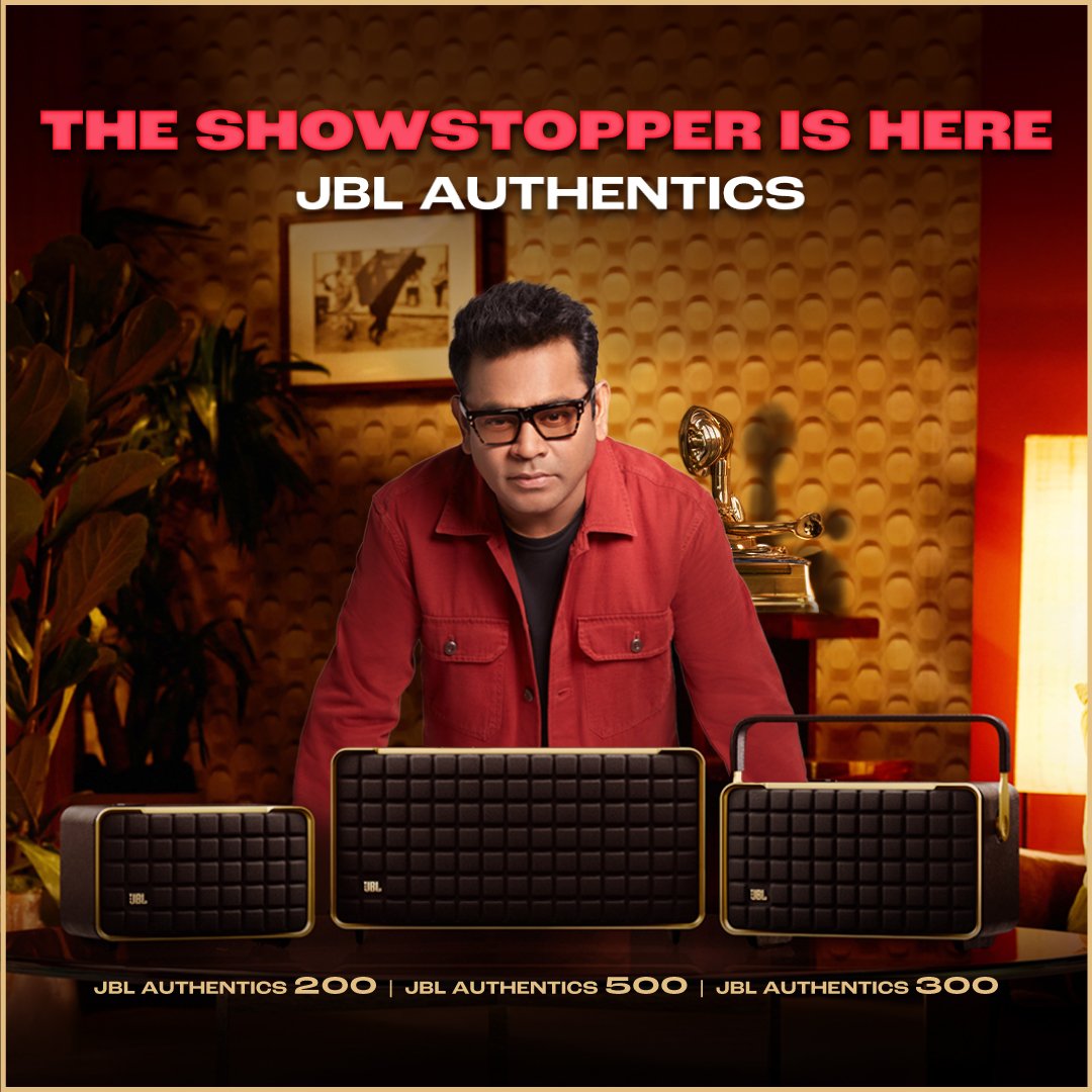 Sheer artistry, vouched for by the legend himself: The JBL Authentics range is here, with its iconic sound and a timeless design. @arrahman #JBLAuthentics #JBLAuthentics500 #JBLAuthentics300 #JBLAuthentics200 #JBL