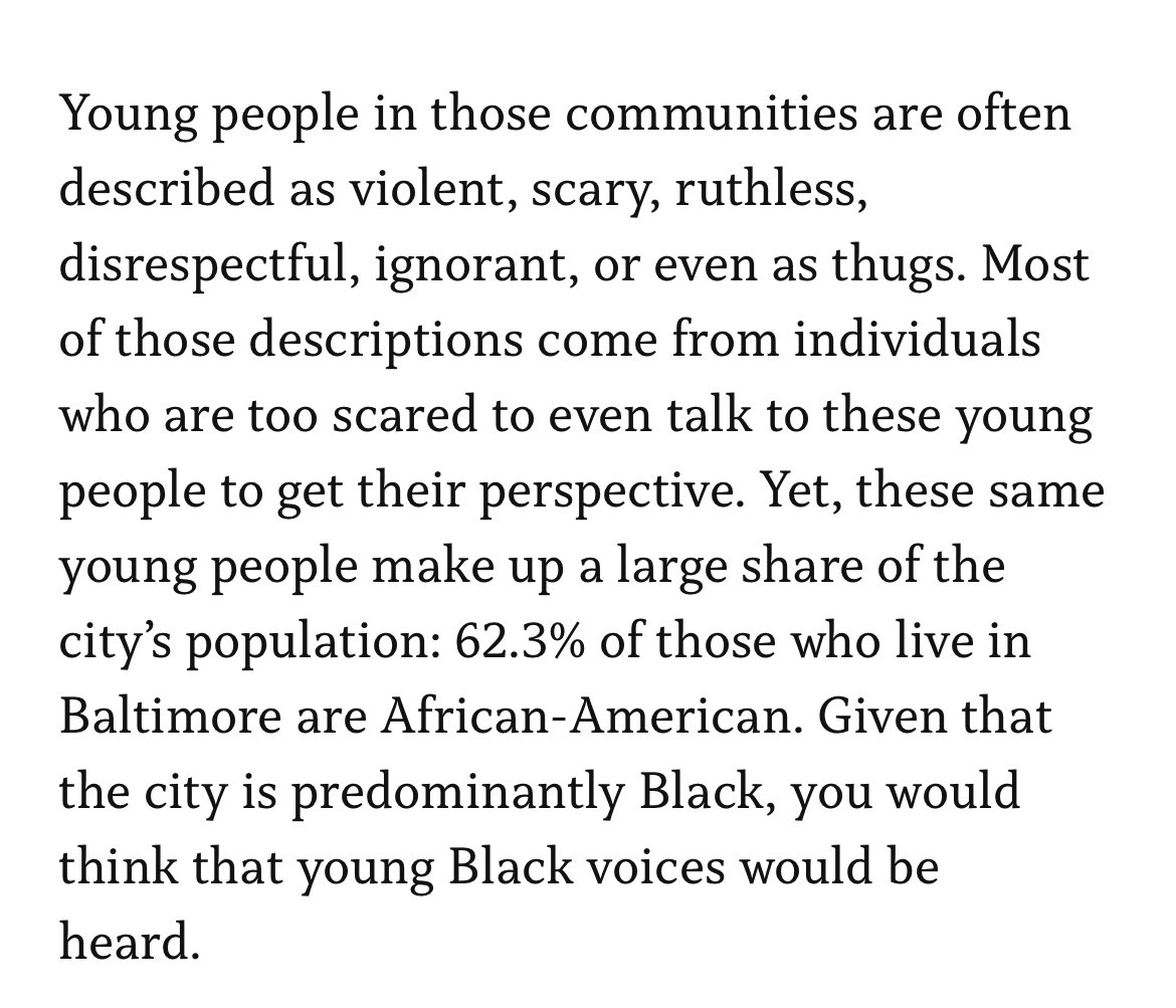 I want to contrast this exchange with @SheilaDixonBalt in the Banner with the op-ed 23-year-old Keniera Wagstaff wrote for our youth voter guide.