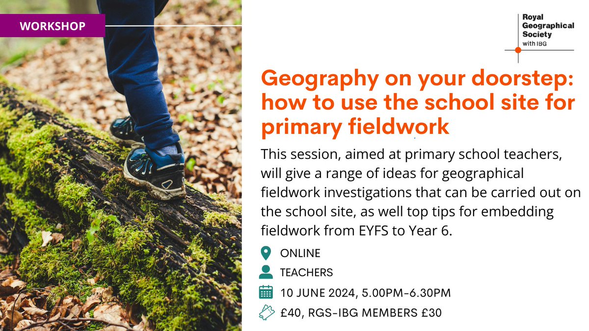 Fieldwork is a fantastic way to help students understand and appreciate the world around them. The school site can be used in many ways for geographical fieldwork. Join our online CPD to build your confidence in leading fieldwork from EYFS to Y6. ow.ly/tgX350R99nG