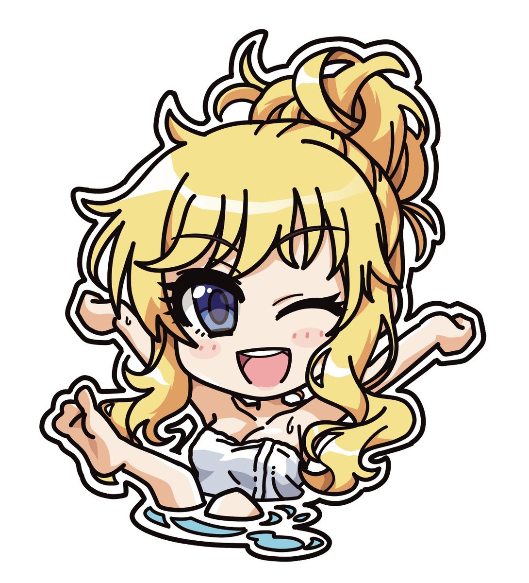 大槻唯 「唯ちゃん ハピバぁ( ੭˙ᗜ˙)੭スタンプ風のグロリアス☆フィーバー !  #大」|たっつん@仕事により朝低浮上気味のイラスト