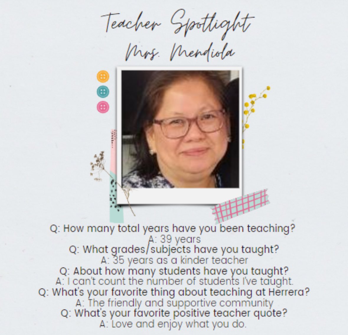 Teacher Spotlight #2: Mrs. Mendiola🐾
@HoustonISD @TeamHISD 
#TAW #HerrerHuskies #ThankHISDTeachers