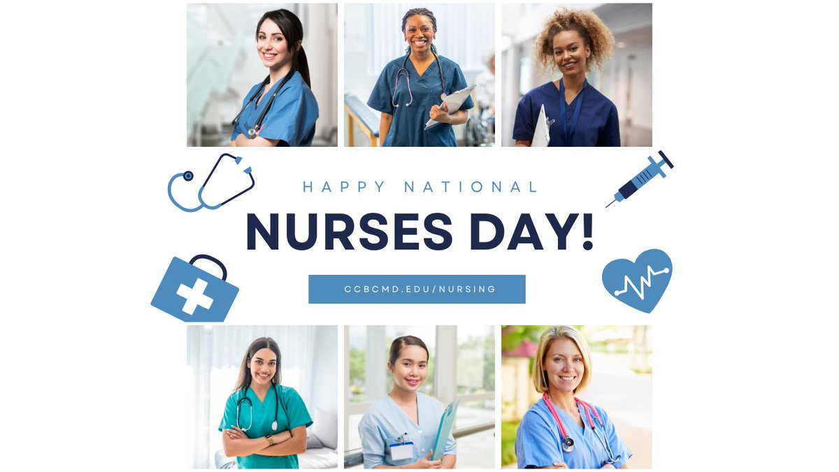 It’s National Nurses Day! Please join us in thanking all of the wonderful, caring nurses who make a difference in their patients’ lives every day! If you’re thinking about a career in nursing, CCBC has options. Learn more at ccbcmd.edu/nursing #nationalnursesday #ccbcmd