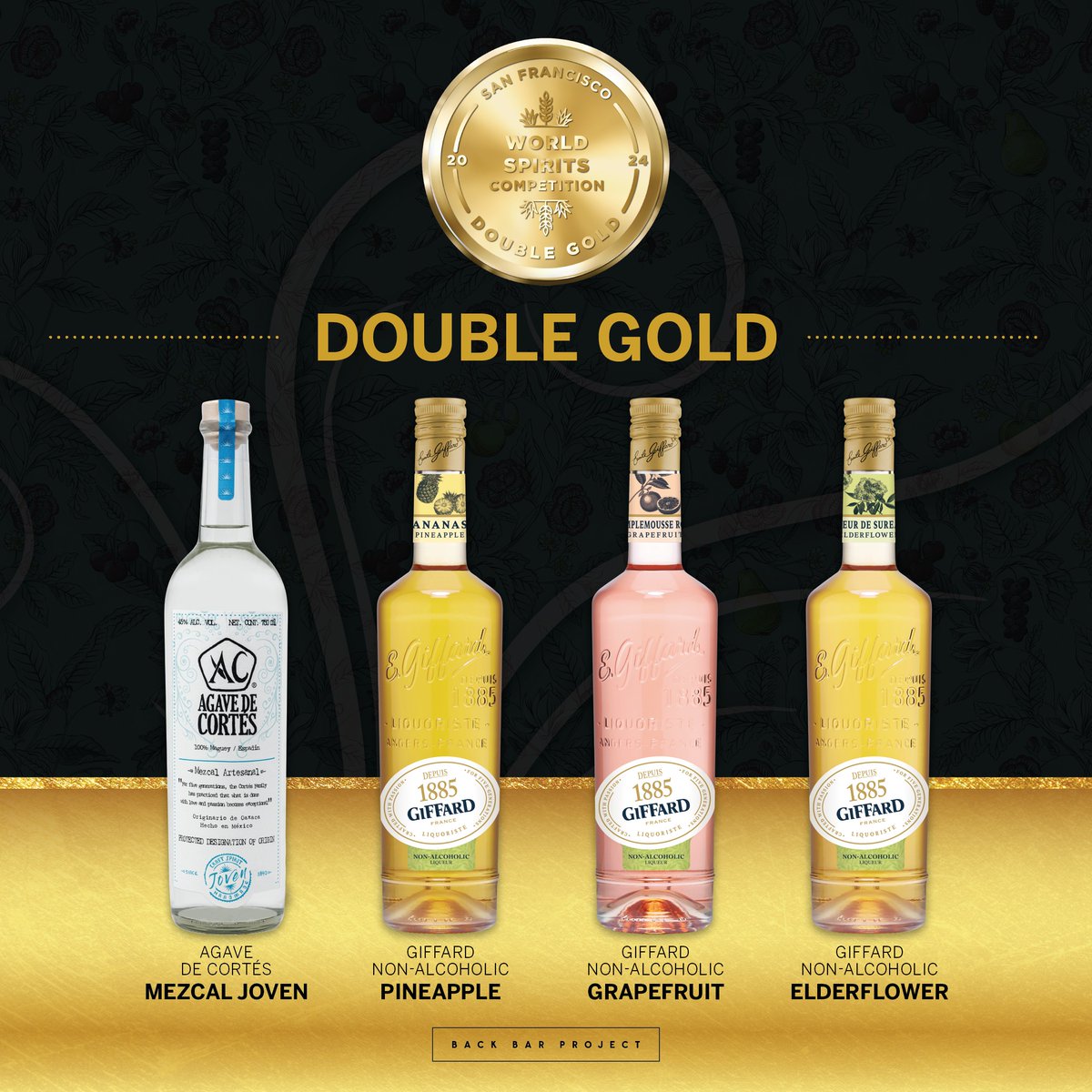 ✨ Big news! ✨This year @agavedecortes.mezcal and three of the new @GiffardUSA Non-Alcoholic Liqueurs received Double Gold awards at the San Francisco World Spirits Competition!

#GiffardNonAlcoholicLiqueurs #MakeItWithGiffard #SFWSC2024 #NonAlcoholic