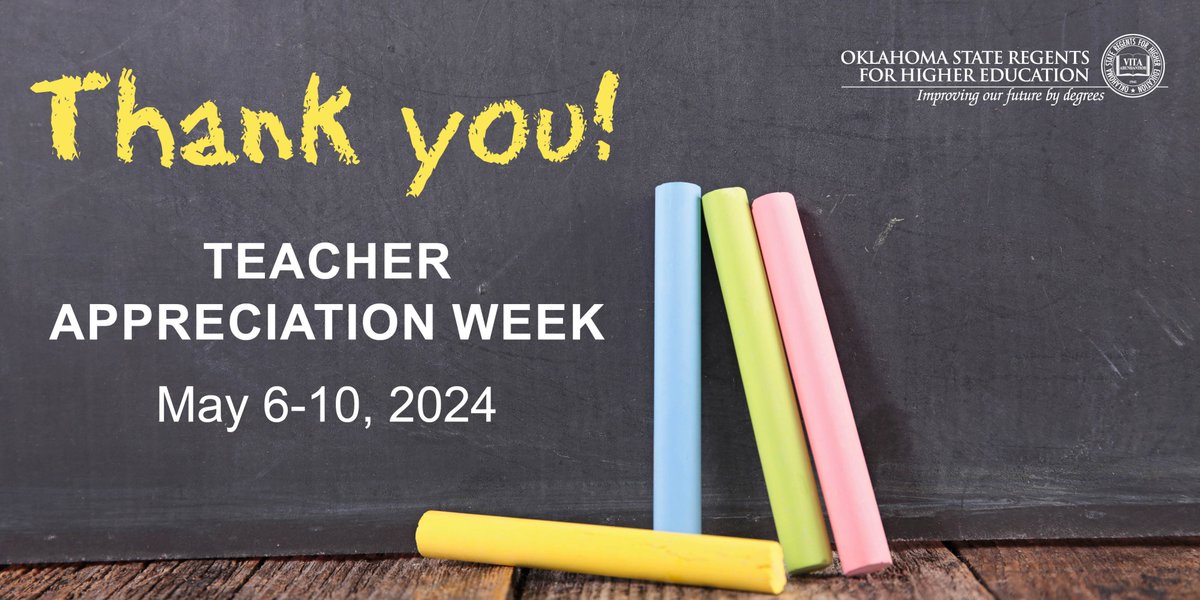 We ❤️ teachers! #TeacherAppreciationWeek2024

Oklahoma needs more great teachers! 📚 Check out our Inspired to Teach program; you could receive up to $25,500 for earning your teaching degree and teaching in Oklahoma after graduation! tinyurl.com/4tvwkt28